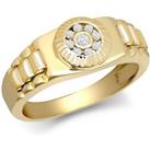 9ct Gold CZ Fluted Bezel Watch Strap Cluster Baby Pinky Ring - JBR033