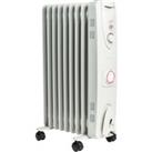 Electric Oil Filled Portable Radiator 24 Hour Timer & Thermostat 2kW