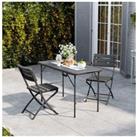Outdoor Wood Grain Plastic Folding Table and Chairs Set