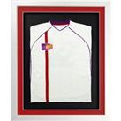 3D Mounted Sports Shirt Display Frame with Gloss White Frame and Red Mount 40 x 50cm