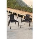 2Pcs Rattan Stacking Garden Chairs