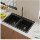 83.5x49Cm Double Bowl Quartz Undermount Kitchen Sink