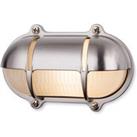 Nautic Outdoor Brass Bulkheads Wall Light Oval Nickel Finish IP64 E27