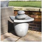 Garden Water Feature With Lights, Outdoor 2 Tier Basin Water Fountain