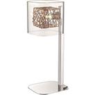 Spring Table Lamp Mesh Chrome Copper and Glass G9