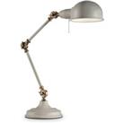 Truman 1 Light Adjustable Table Lamp White Brass Grey E27
