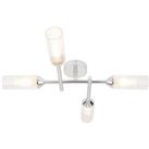 Casoria Bathroom Multi Arm Glass Semi Flush Ceiling Lamp Chrome Plate Ribbed Glass IP44