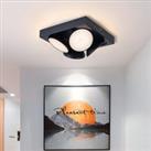 4 Light LED Square Ceiling Spotlight 4x 5W 3000K Dimmable Black