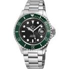 Liguria black Dial green bezel Stainless Steel Bracelet Swiss Automatic Watch
