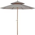 Garden Wood Patio Parasol Sun Shade Outdoor Umbrella Canopy