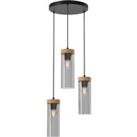 Elica Designer Pendant Hand Made Smoked Glass Cylindrical Shades