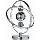 7.7W LED Table Lamp Warm White Unique Chrome Glass Ball Bedside Hoop Ring Light