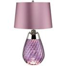 Table Lamp Heather Shade & Plum tinted Glass / Heather Shade LED E27 60W Bulb
