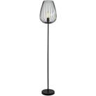 Standing Floor Lamp Light Black Steel 1 x 60W E27 Bulb Tall Living Room
