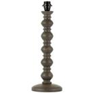 Solid Wood Table Lamp Base Solid Grey Wash Finish Bedside Desk Feature Light
