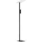 Floor Lamp Light Black Slim Stem Shade Flat Square Bulb GU10 2x5W Included