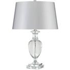 Crystal Glass Table Lamp Silver Shade Polished Nickel Finial Clear LED E27 60W
