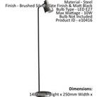 Floor Lamp Light Brushed Silver Finish & Matt Black 10W LED E27 Standing