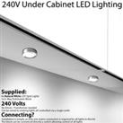 6x BRUSHED NICKEL Round Surface or Flush Under Cabinet Kitchen Light Kit - 240V Mains Powered - Natural White LED