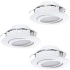 3 PACK Flush Ceiling Downlight White Adjustable Round Spotlight 6W Built in LED