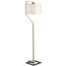 Floor Lamp Light Ivory Shade Cream And Dark Grey Painted Metal Base LED E27 60W