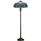 Tiffany Glass Dragonfly Floor Lamp - Dark Bronze Finish - 2 x 60W E27 GLS LED