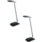 2 PACK Table Desk Lamp Colour Balck Touch On/Off Dimming Bulb LED 4.5W Included