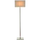 Floor Lamp Light Matt Nickel & Grey Fabric 60W E27 Standing Base & Shade