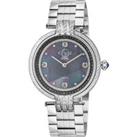 Matera Swiss Quartz Diamonds Black Mother of Pearl Dial, 316L Stainless Steel Watch