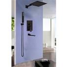 Square 3 Way Concealed Shower Mixer Set Rainfall Shower System High Pressure Hand Held Shower Head