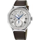 Marchese Stainless Steel, Silver Dial Watch, Genuine Italian Brown Leather Watch