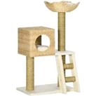 Cat Tree Tower Cattail Weave with Scratching Posts House Bed Cushion