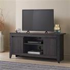2 Door TV Unit Television Stand Entertainment Cabinet Textured Woodgrain Black Oak Effect