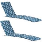 Master Sun Lounger Cushions Navy Moroccan Pack of 2