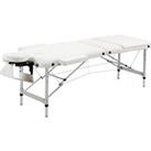 Folding Faux Leather Massage Table Aluminium Frame with Headrest Arms