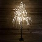 Premier 180cm Christmas Flocked Willow Tree 200 Warm White Lights and Flash Function