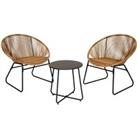 Zanzibar Tea for Two Bistro Set Natural Cafe 2 Chairs and Table