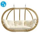 Globo Double Royal Wooden Cushion Egg Hanging Chair - Natura