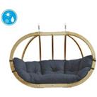 Globo Double Royal Wooden Cushion Egg Hanging Chair - Anthracite