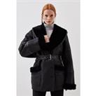 Shearling Relaxed Belted Coat
