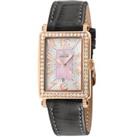 Ave of Americas Mini Rose Stainless Steel DIamond Case,Pink MOP Dial Swiss Quartz Watch