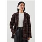 Tailored Check Tweed Double Breasted Jacket