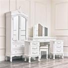 Antique White Closet, Dressing Table Set & Pair Of Bedside Tables - Pays Blanc Range