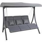 3 Seater Lounger Swing Chair for Garden or Patio - Grey