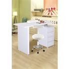 Professional Manicure Table Nail Desk with Nail Wrist Cushion & 4 Drawers For Spa Beauty Salon &