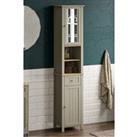 Bath Vida Priano Mirrored 2 Door 1 Drawer With Shelves Tall Cabinet Bathroom Storage 1900 x 400 x 30
