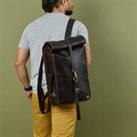 107 Leather Rolltop Backpack