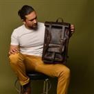 DuVall Rolltop Leather Backpack