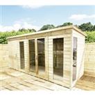 24 x 13 COMBI Pressure Treated Pent Summerhouse with Side Shed