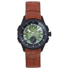 Solstice Automatic Semi-Skeleton Watch - Brown/Green